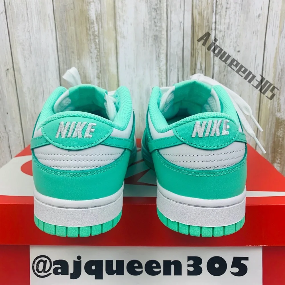 Nike Dunk Low White Green Glow W8 - Picture 5 of 6
